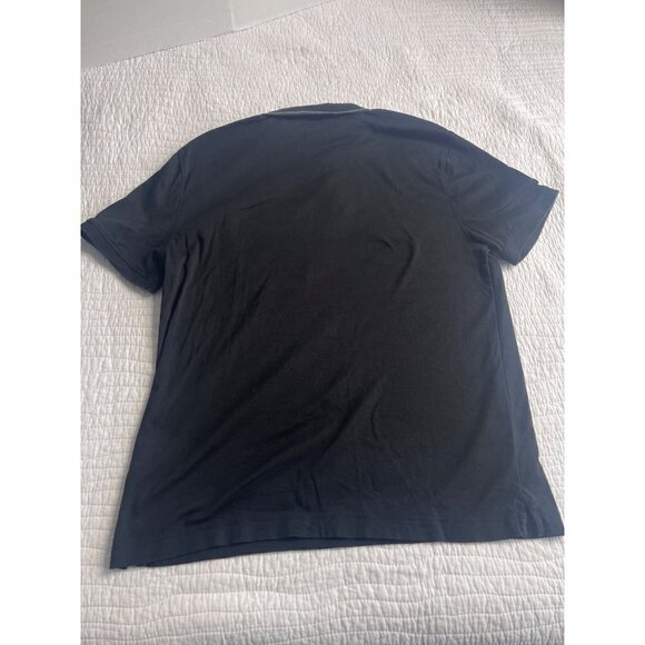 Banana Republic 1/4 Button Down Short Sleeve Shirts SZ M Lot/2 Black & Cream - Picture 8 of 12